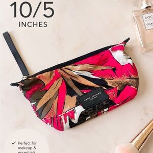 Marc Jacobs Pink, Tan & Black Tropical Print Wristlet Pouch